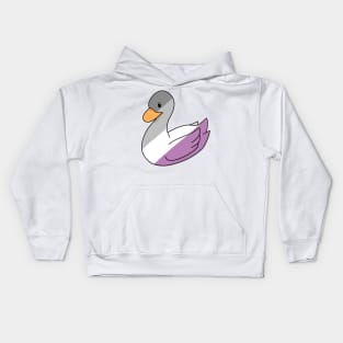 Pastel Asexual Duck Kids Hoodie